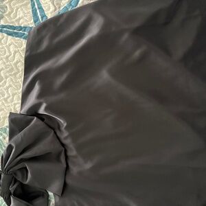 Black one shoulder bow tie top